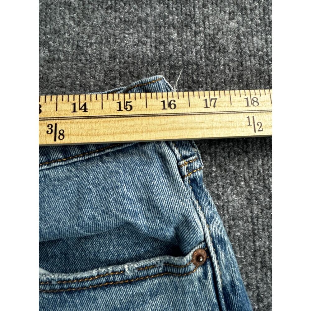 Levi’s 501 Women’s W32 14/15 High Rise Cutoff Denim Shorts Raw Frayed Hem Blue - Picture 8 of 9